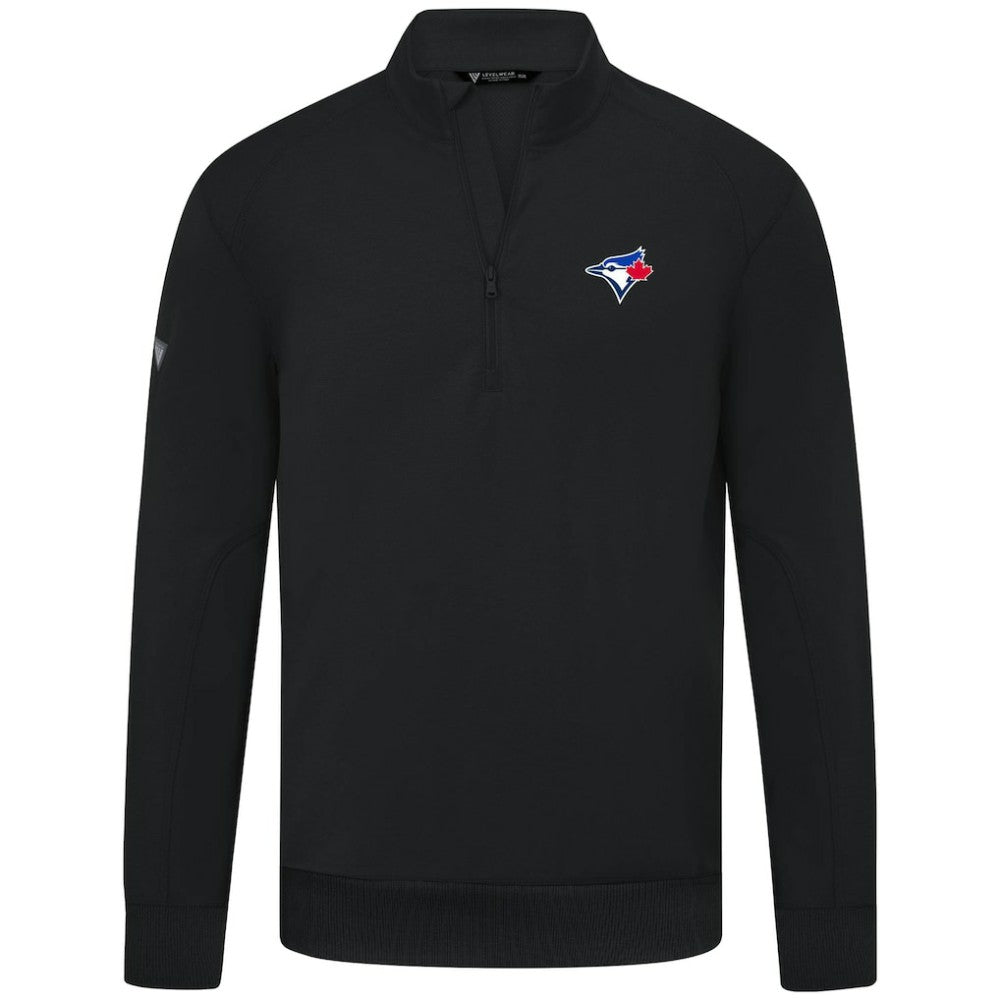 MLB Toronto Blue Jays Levelwear Upright Insignia Tri-Blend Quarter-Zip Pullover