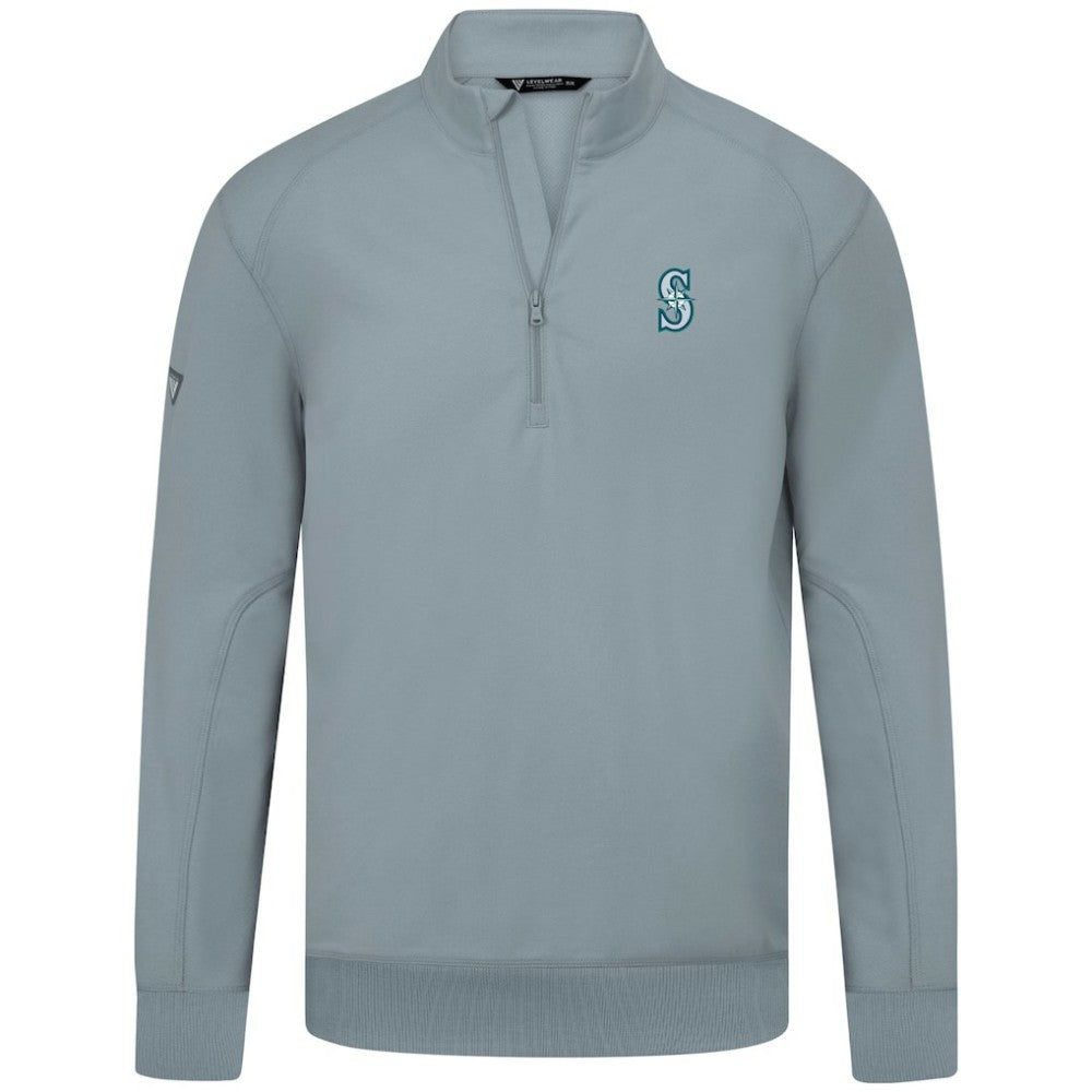 MLB Seattle Mariners Levelwear Upright Insignia Tri-Blend Quarter-Zip Pullover