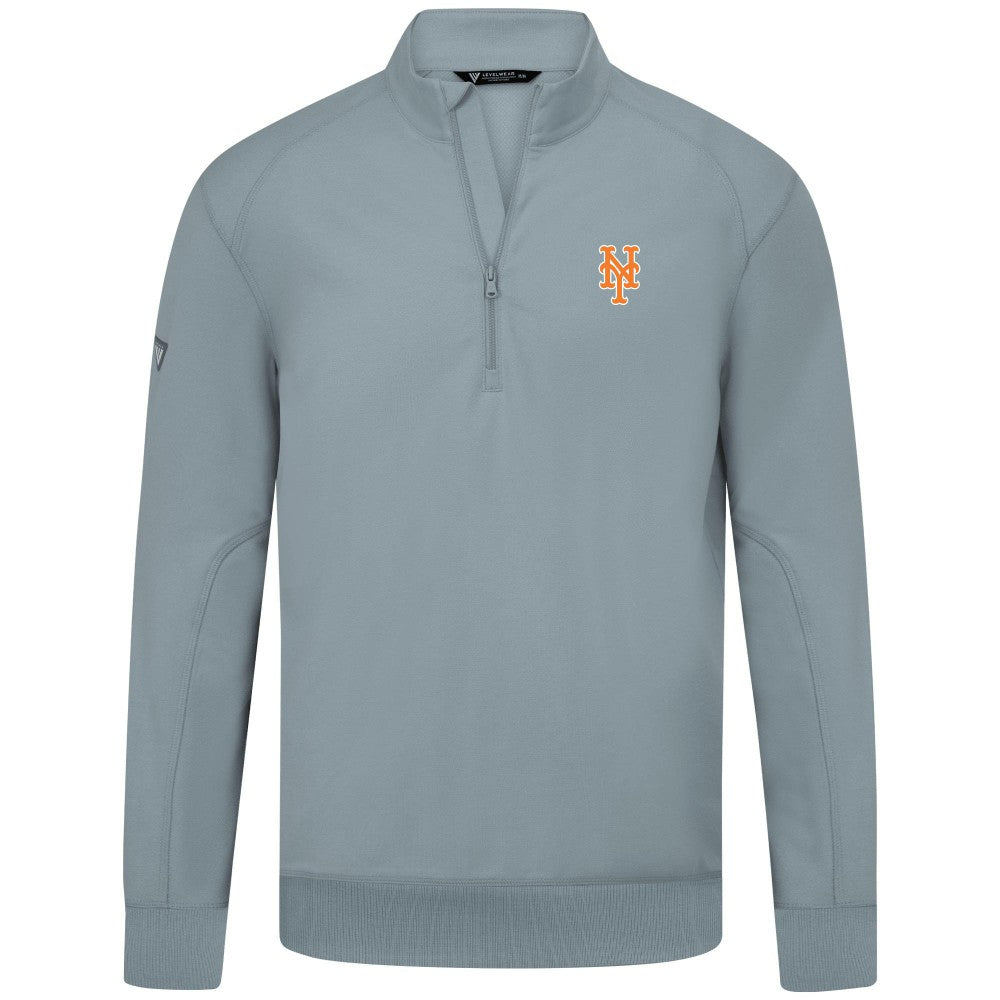 MLB New York Mets Levelwear Upright Insignia Tri-Blend Quarter-Zip Pullover
