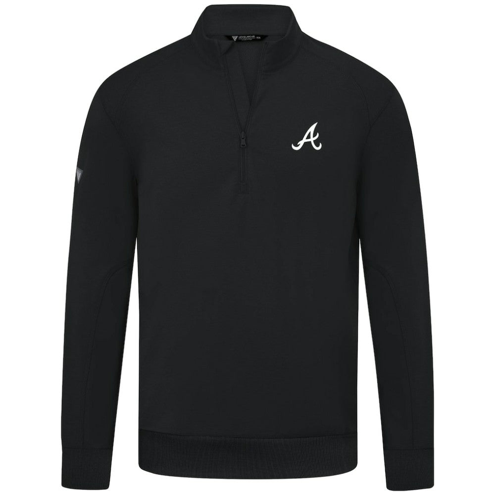 MLB Atlanta Braves Levelwear Upright Insignia Tri-Blend Quarter-Zip Pullover