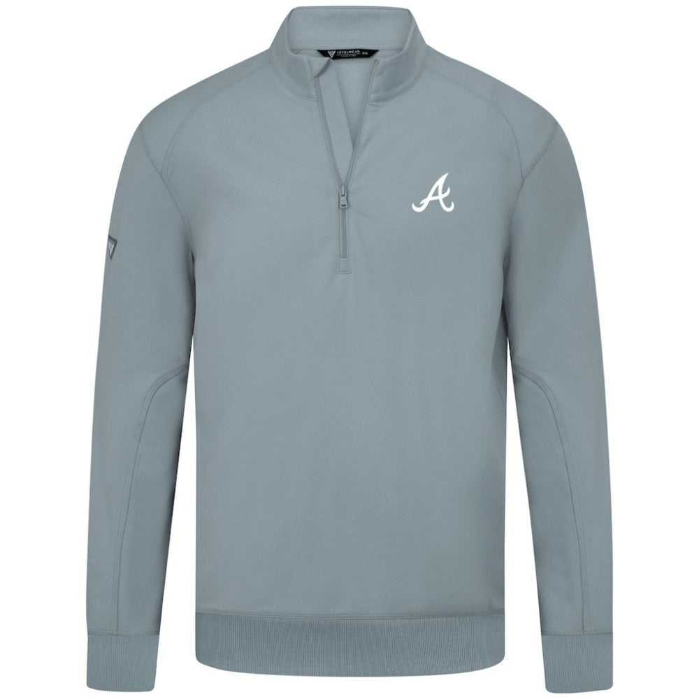 MLB Atlanta Braves Levelwear Upright Insignia Tri-Blend Quarter-Zip Pullover