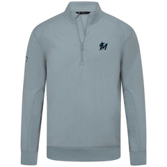MLB Miami Marlins Levelwear Upright Insignia Tri-Blend Quarter-Zip Pullover