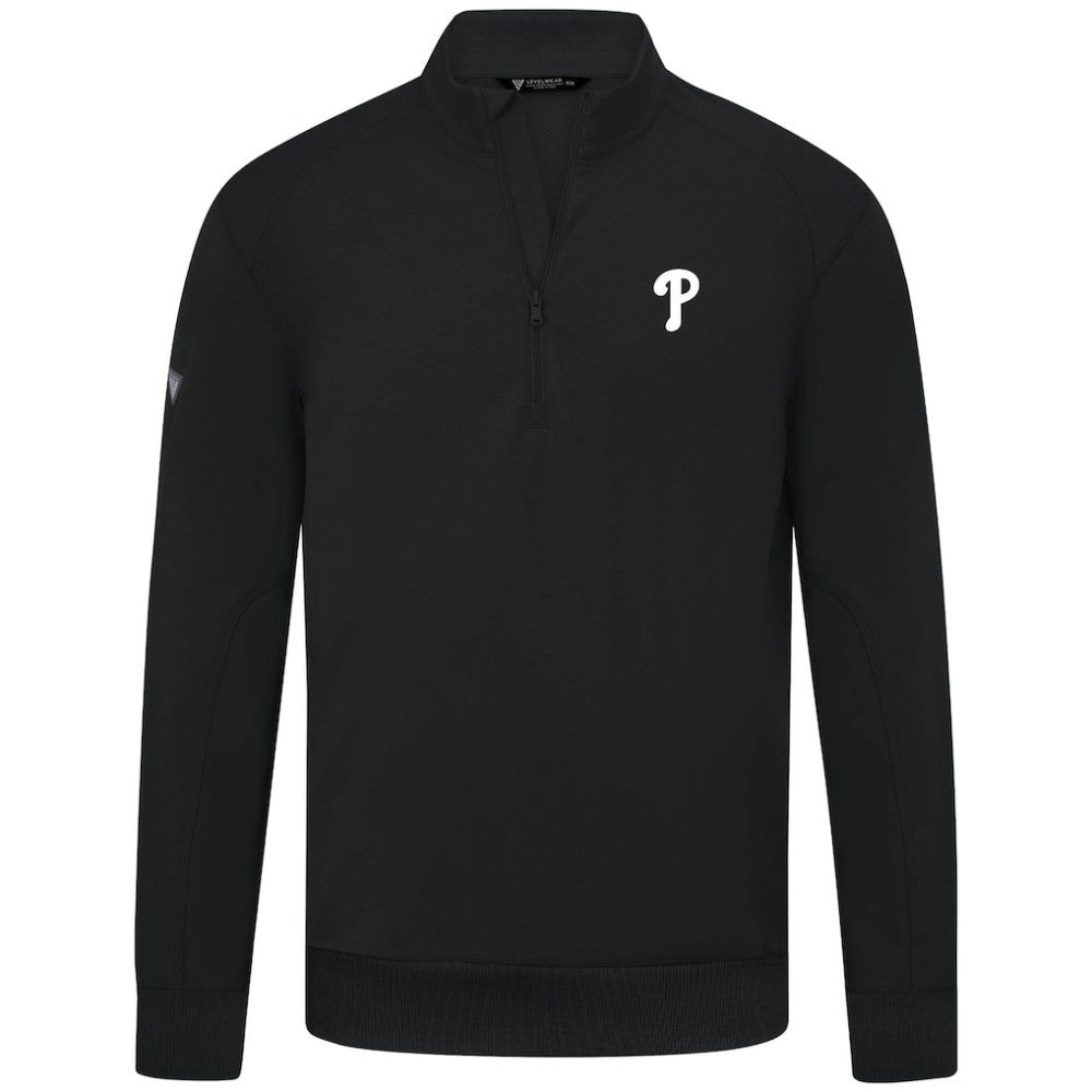 MLB Philadelphia Phillies Levelwear Upright Insignia Tri-Blend Quarter-Zip Pullover