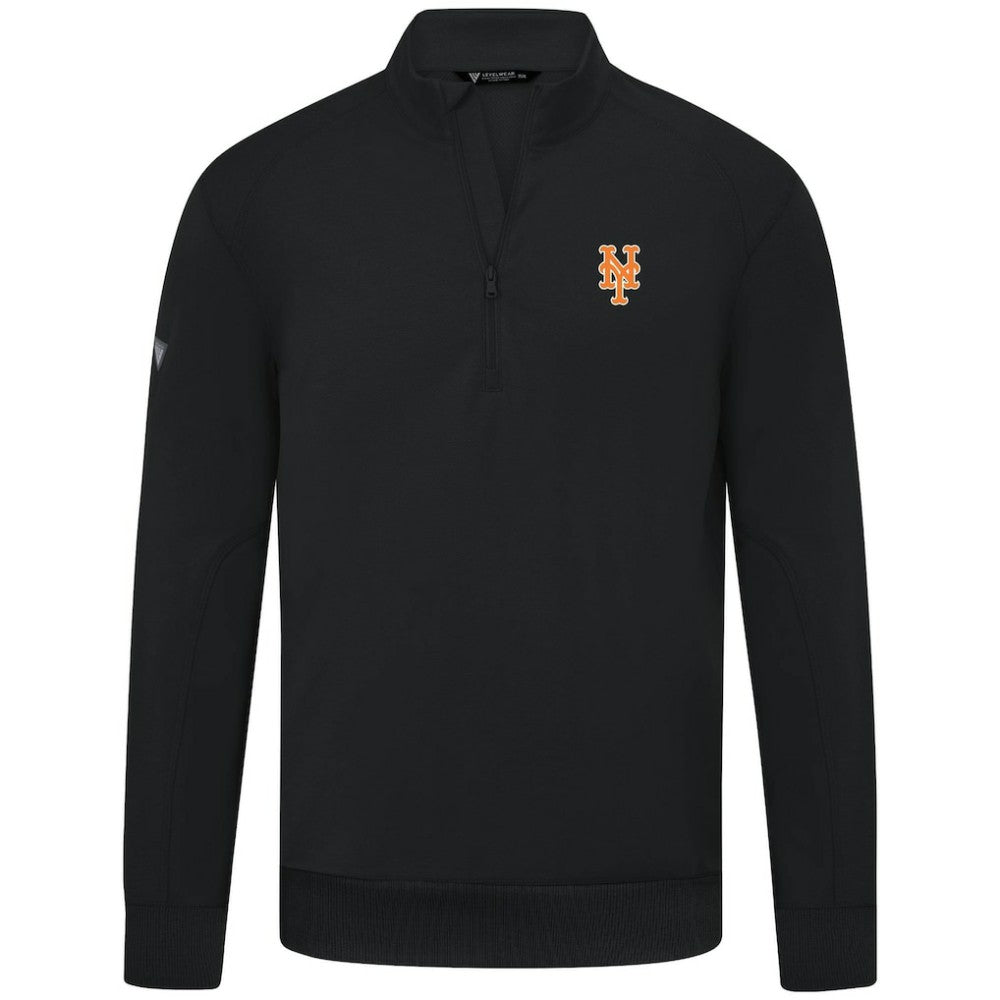 MLB New York Mets Levelwear Upright Insignia Tri-Blend Quarter-Zip Pullover