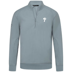 MLB Philadelphia Phillies Levelwear Upright Insignia Tri-Blend Quarter-Zip Pullover