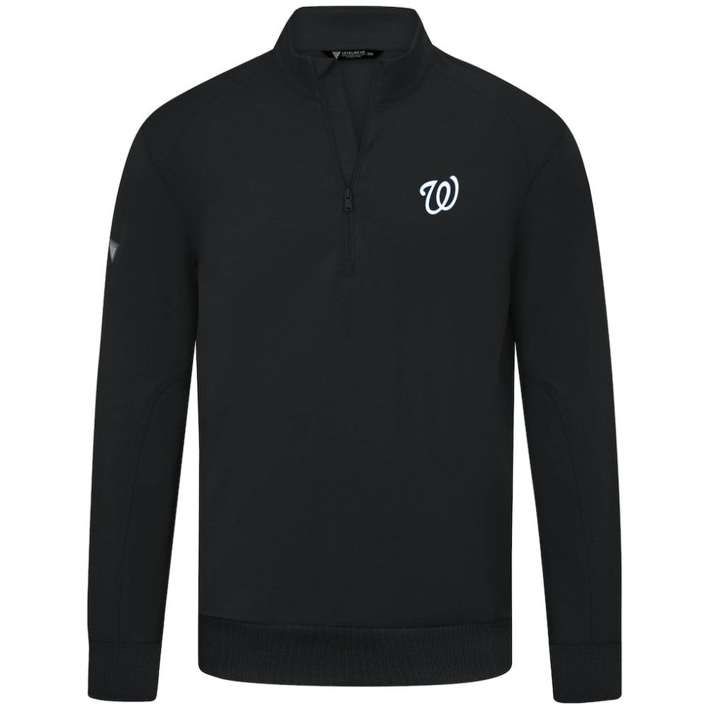 MLB Washington Nationals Levelwear Upright Insignia Tri-Blend Quarter-Zip Pullover