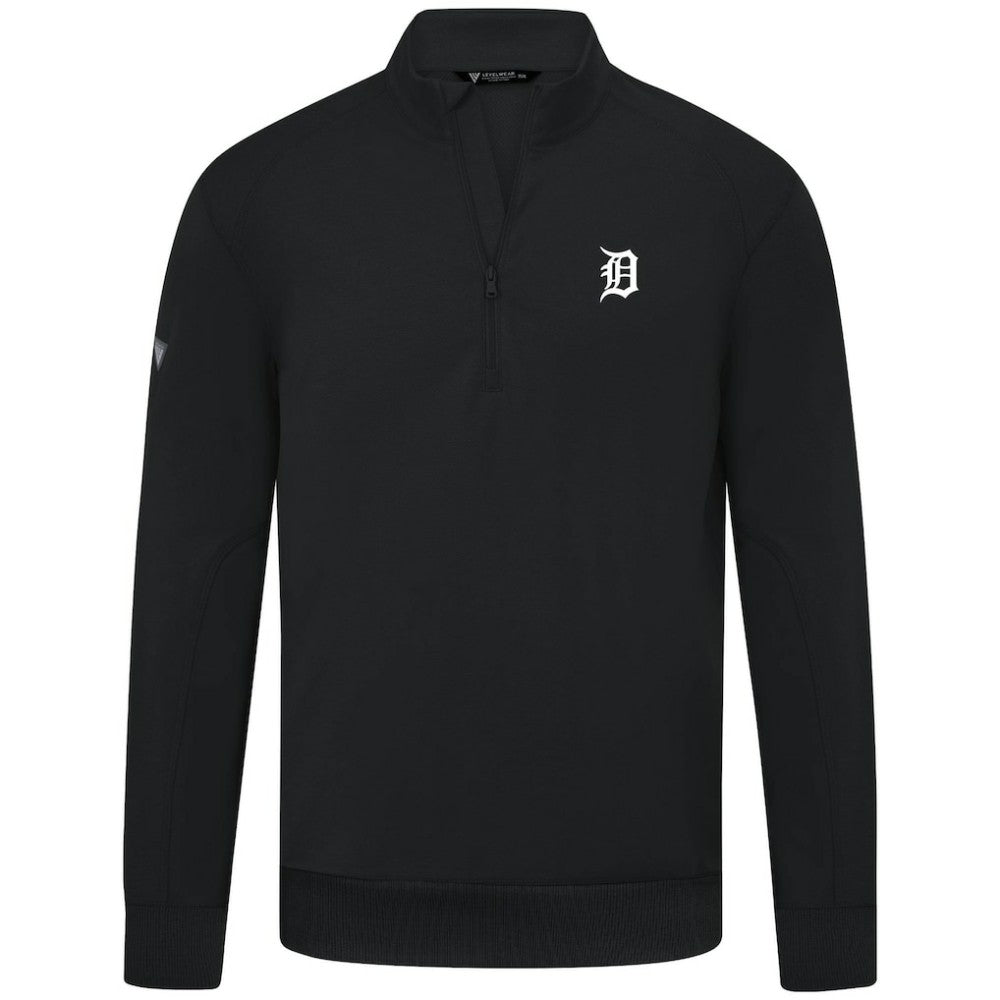 MLB Detroit Tigers Levelwear Upright Insignia Tri-Blend Quarter-Zip Pullover