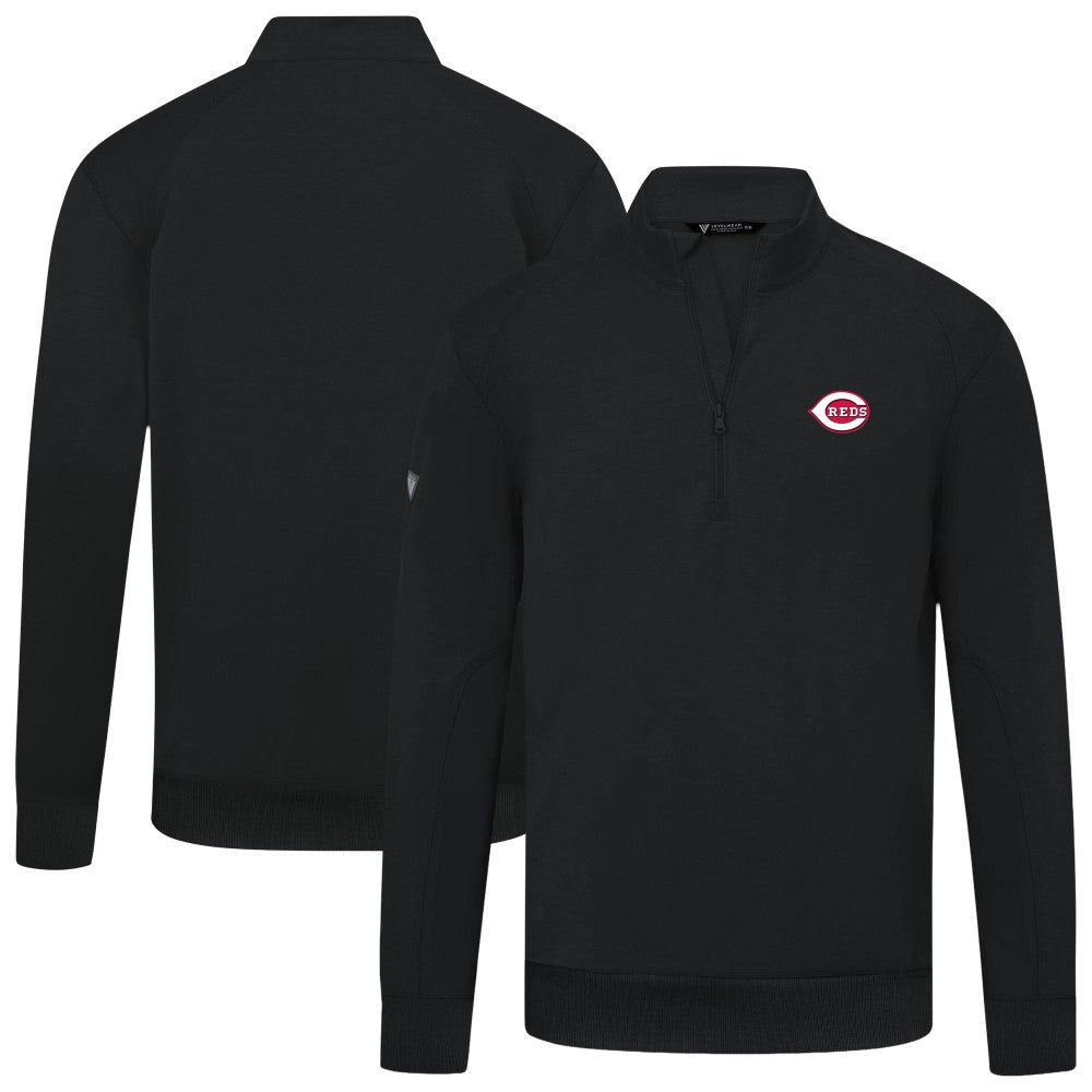 MLB Cincinnati Reds Levelwear Upright Insignia Tri-Blend Quarter-Zip Pullover