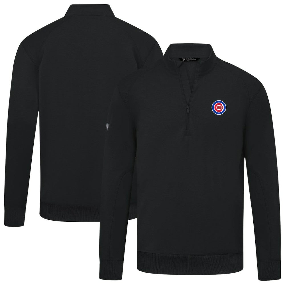 MLB Chicago Cubs Levelwear Upright Insignia Tri-Blend Quarter-Zip Pullover