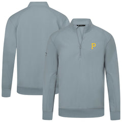 MLB Pittsburgh Pirates Levelwear Upright Insignia Tri-Blend Quarter-Zip Pullover