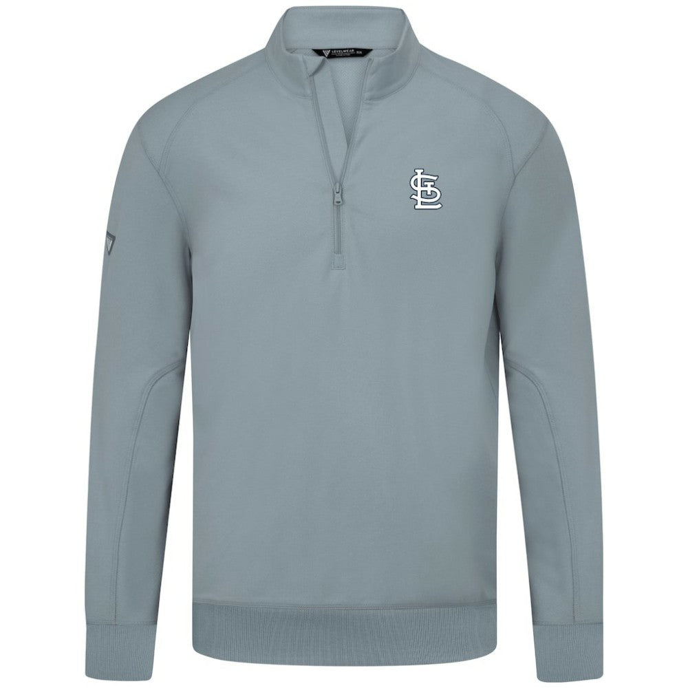 MLB St. Louis Cardinals Levelwear Upright Insignia Tri-Blend Quarter-Zip Pullover
