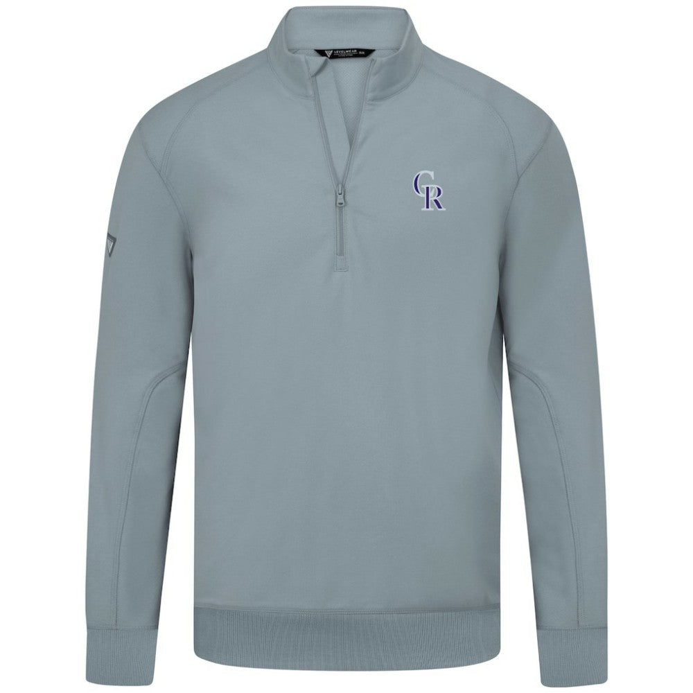 MLB Colorado Rockies Levelwear Upright Insignia Tri-Blend Quarter-Zip Pullover