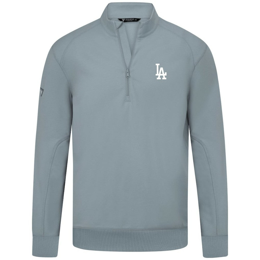 MLB Los Angeles Dodgers Levelwear Upright Insignia Tri-Blend Quarter-Zip Pullover