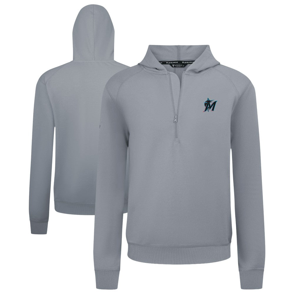 MLB Miami Marlins Levelwear Technic Insignia Quarter-Zip Hoodie