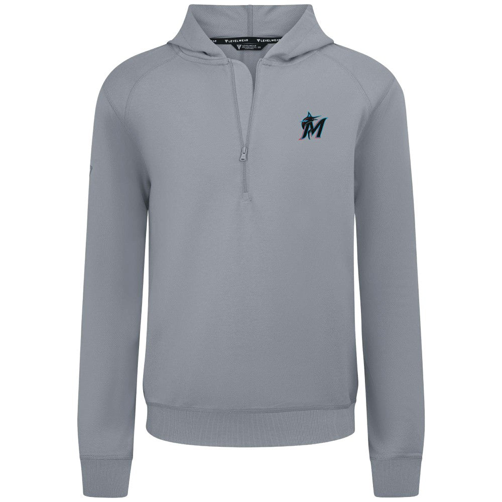 MLB Miami Marlins Levelwear Technic Insignia Quarter-Zip Hoodie