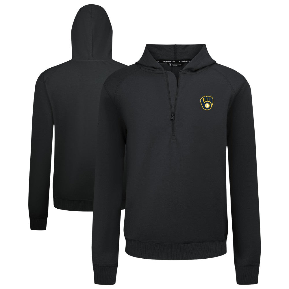 MLB Milwaukee Brewers Levelwear Technic Insignia Quarter-Zip Hoodie