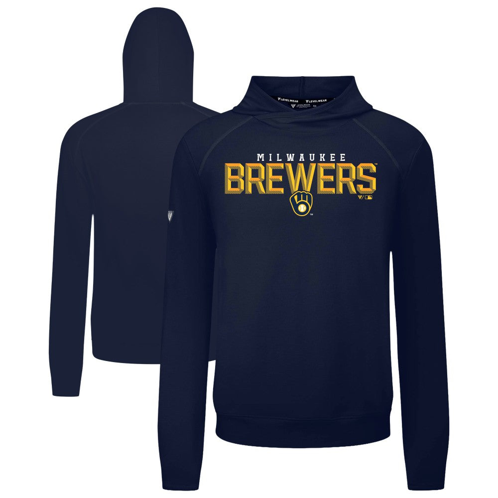 MLB Milwaukee Brewers Levelwear Mandate Carve Tri-Blend Hoodie