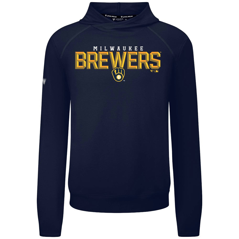 MLB Milwaukee Brewers Levelwear Mandate Carve Tri-Blend Hoodie