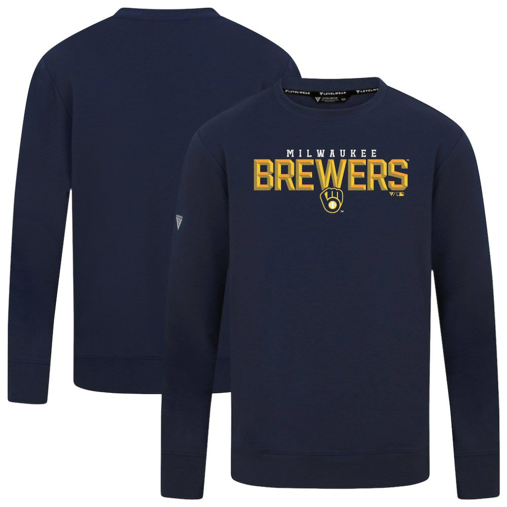 MLB Milwaukee Brewers Levelwear Mandate Carve Tri-Blend Sweatshirt