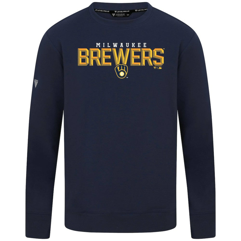 MLB Milwaukee Brewers Levelwear Mandate Carve Tri-Blend Sweatshirt