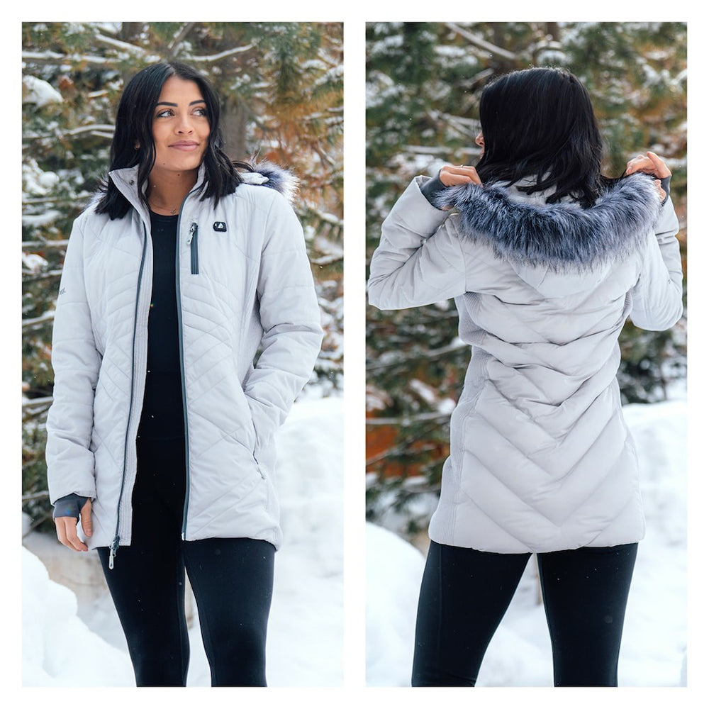ActionHeat Women's 5V Battery Heated Long Puffer Full-Zip Hoodie Jacket - Philadelphia Eagles
