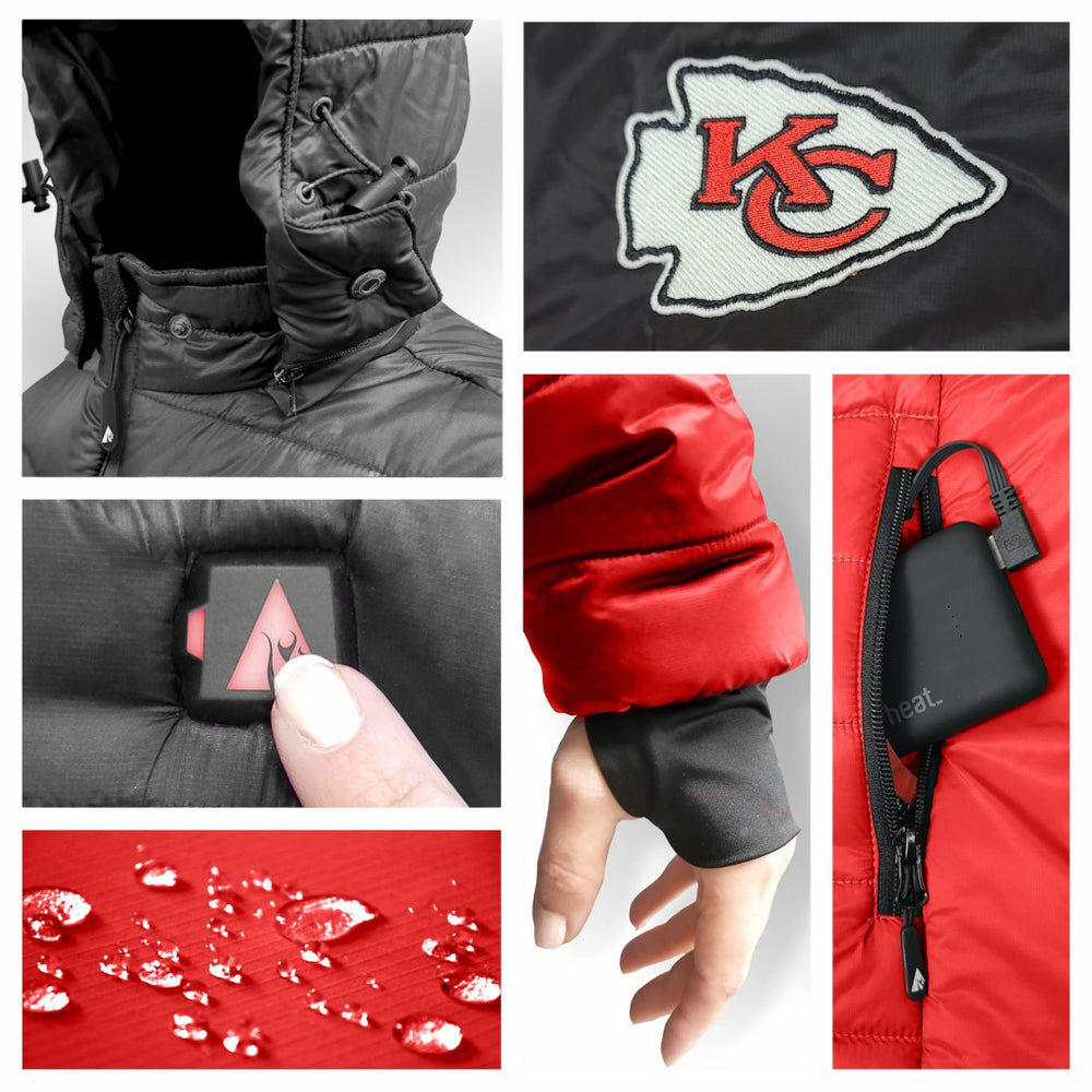 ActionHeat Women's 5V Battery Heated Insulated Puffer Full-Zip Jacket - Kansas City Chiefs