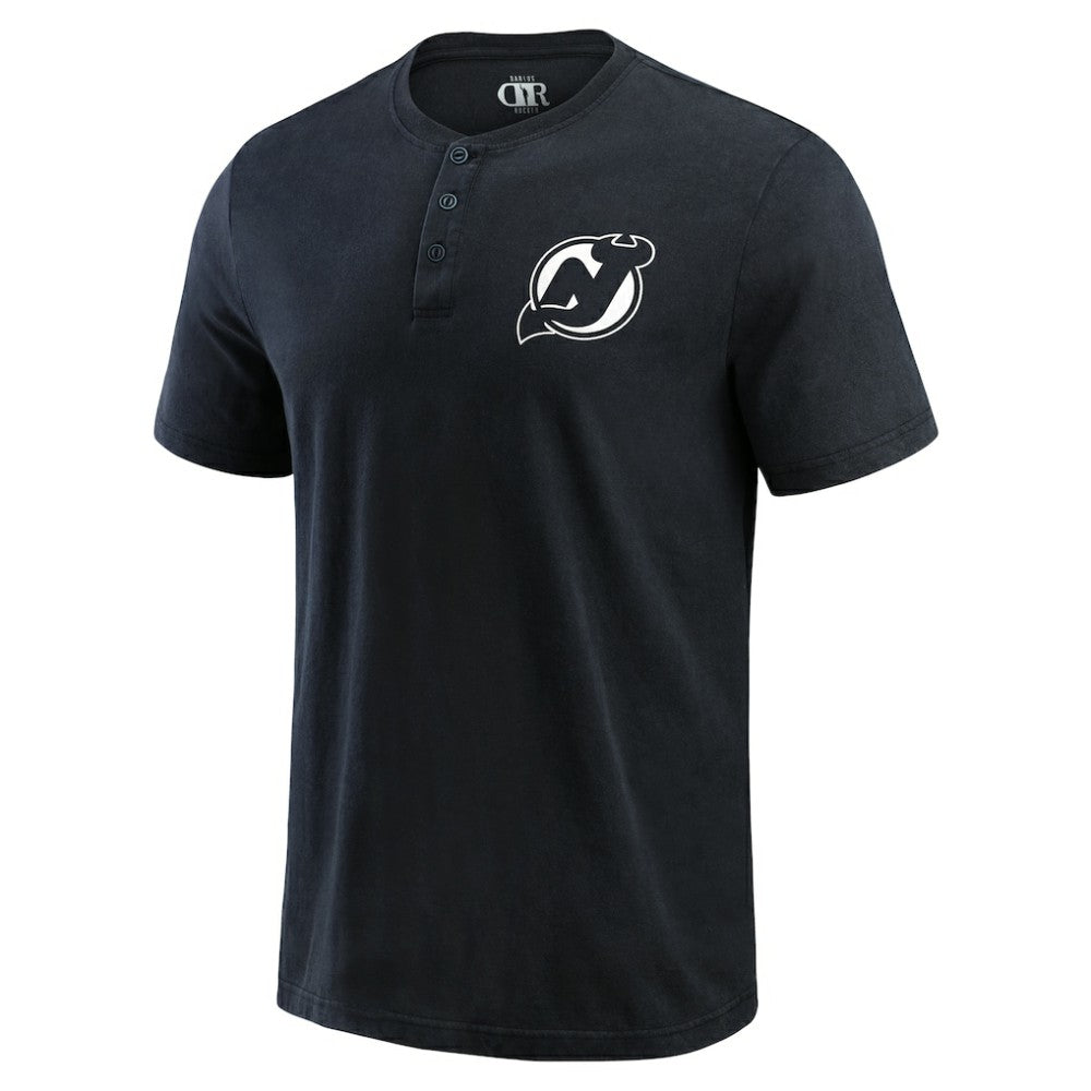 NHL Black New Jersey Devils Darius Rucker Collection by Fanatics Fanatics Fest Washed Henley T-Shirt