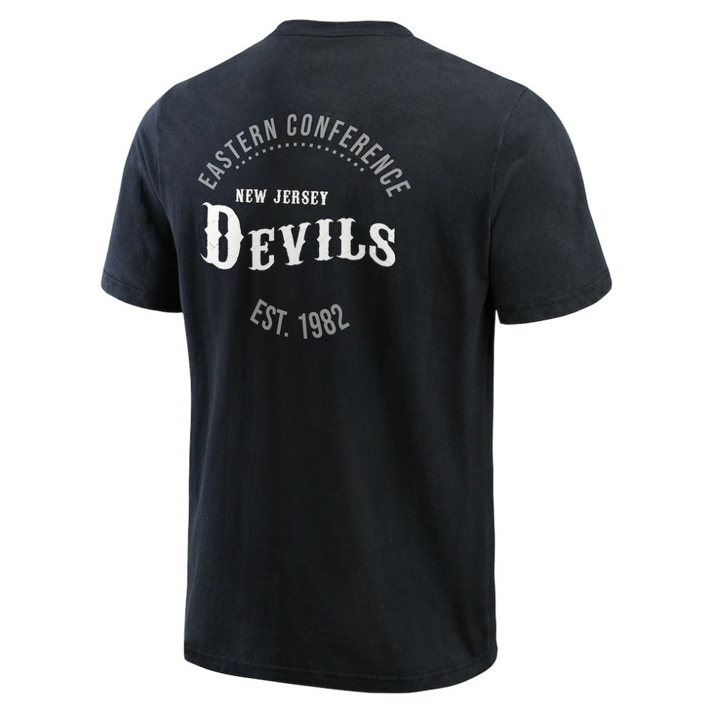 NHL Black New Jersey Devils Darius Rucker Collection by Fanatics Fanatics Fest Washed Henley T-Shirt