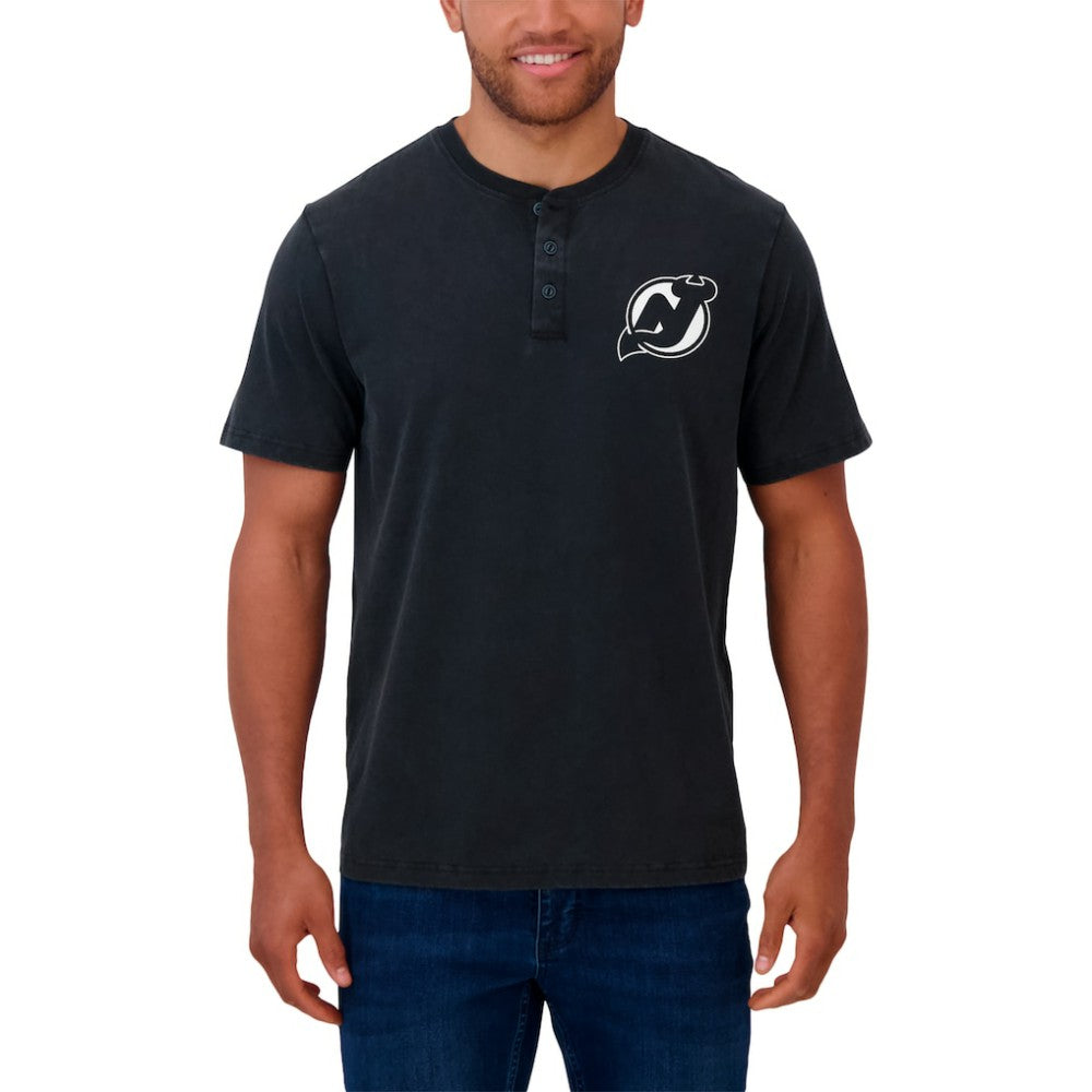 NHL Black New Jersey Devils Darius Rucker Collection by Fanatics Fanatics Fest Washed Henley T-Shirt