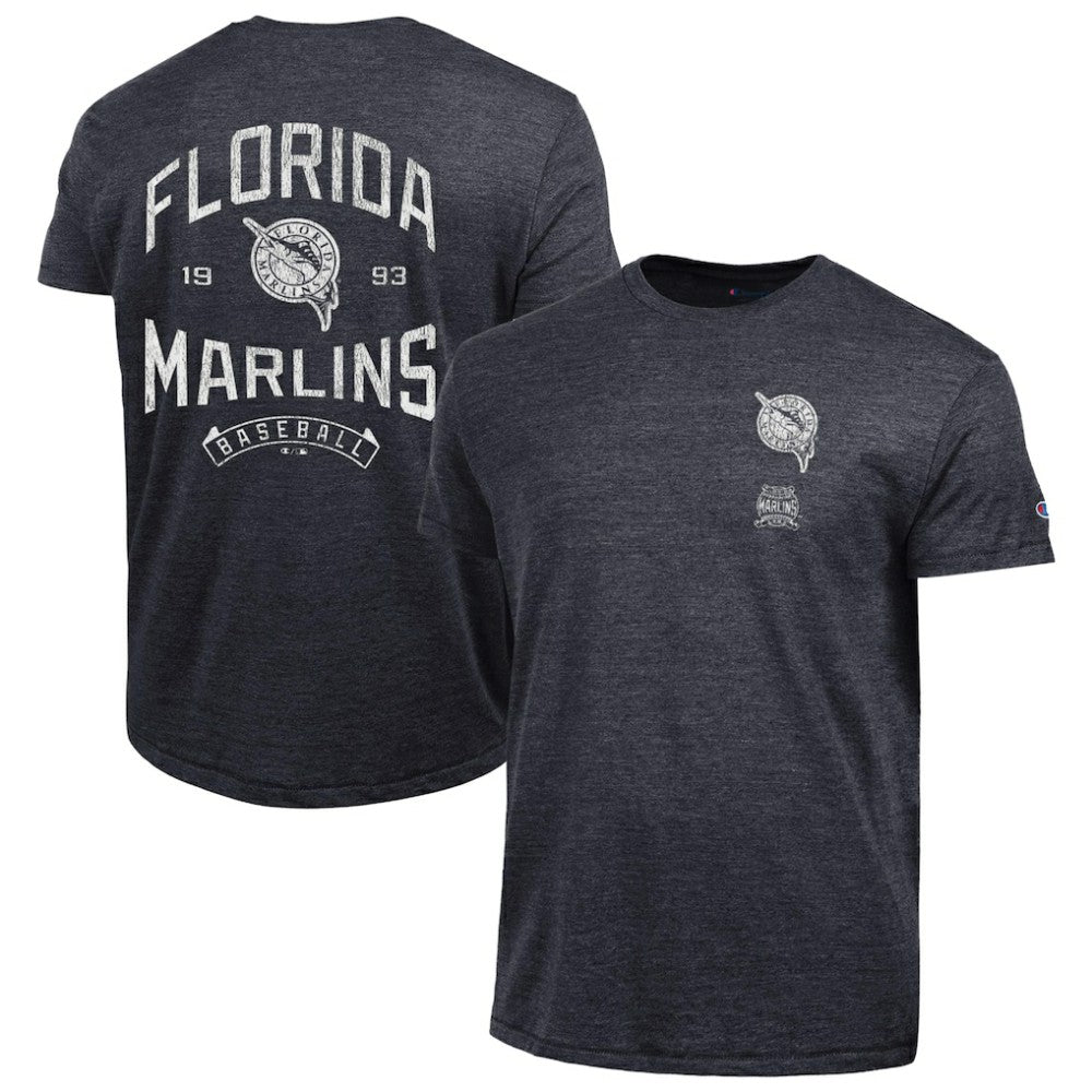 MLB Miami Marlins Champion Vintage 3-Hit Tri-Blend T-Shirt