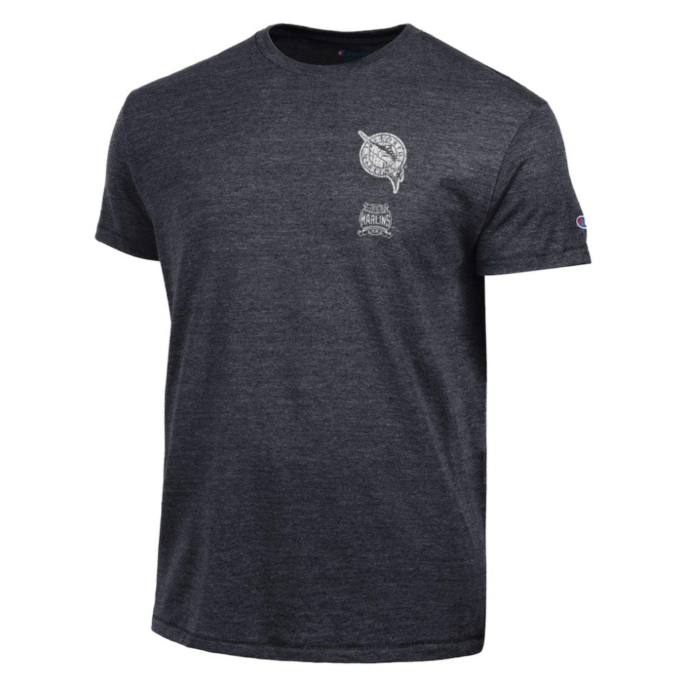 MLB Miami Marlins Champion Vintage 3-Hit Tri-Blend T-Shirt
