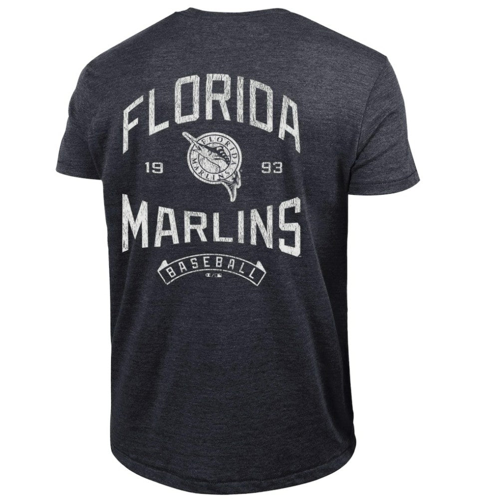 MLB Miami Marlins Champion Vintage 3-Hit Tri-Blend T-Shirt