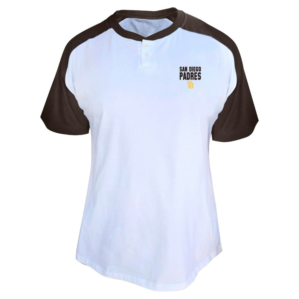 MLB Fernando Tatis Jr. San Diego Padres Profile Women's Plus Size Name & Number Raglan Henley T-Shirt
