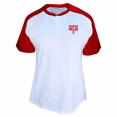 MLB Bryce Harper Philadelphia Phillies Profile Women's Plus Size Name & Number Raglan Henley T-Shirt