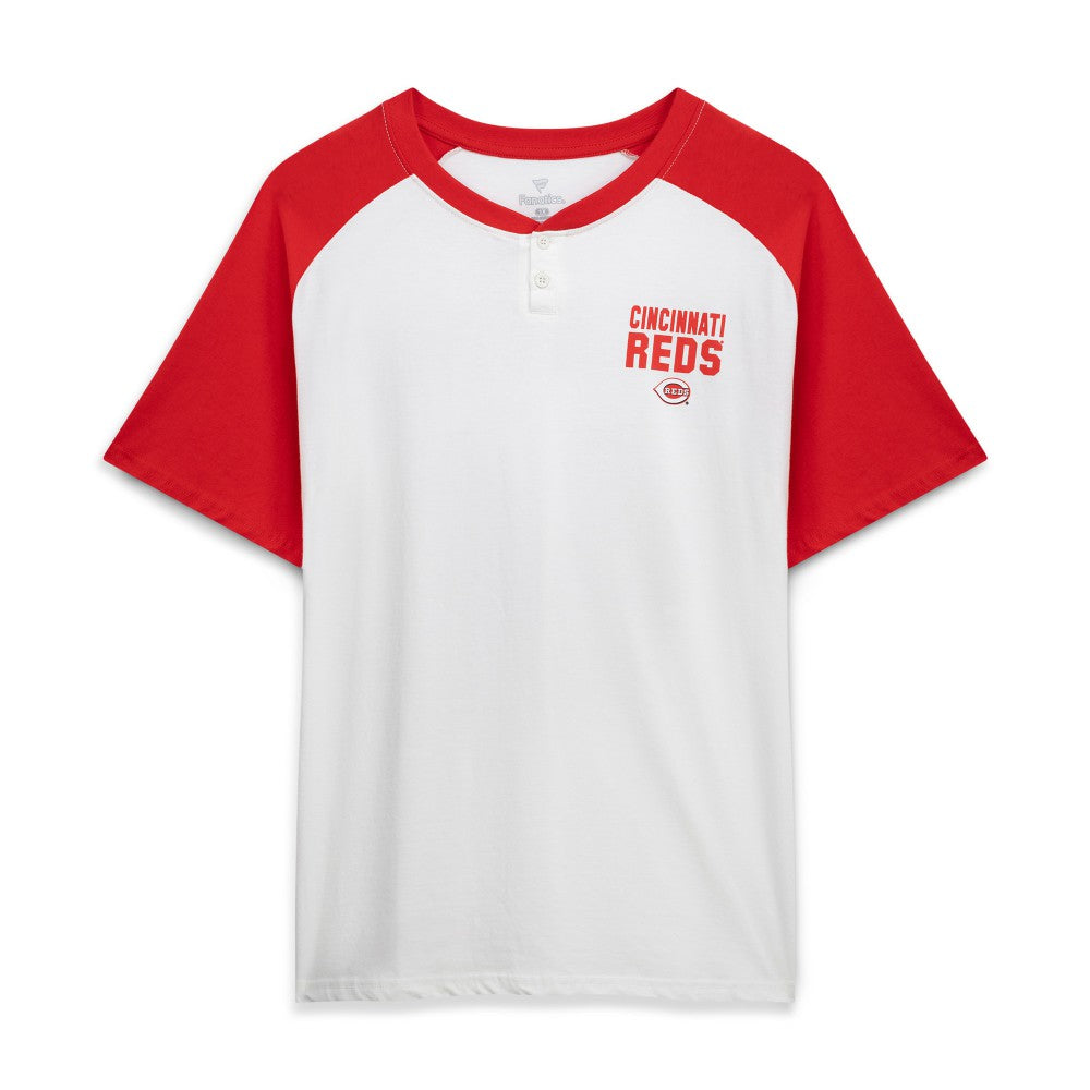 MLB Elly De La Cruz Cincinnati Reds Profile Women's Plus Size Name & Number Raglan Henley T-Shirt