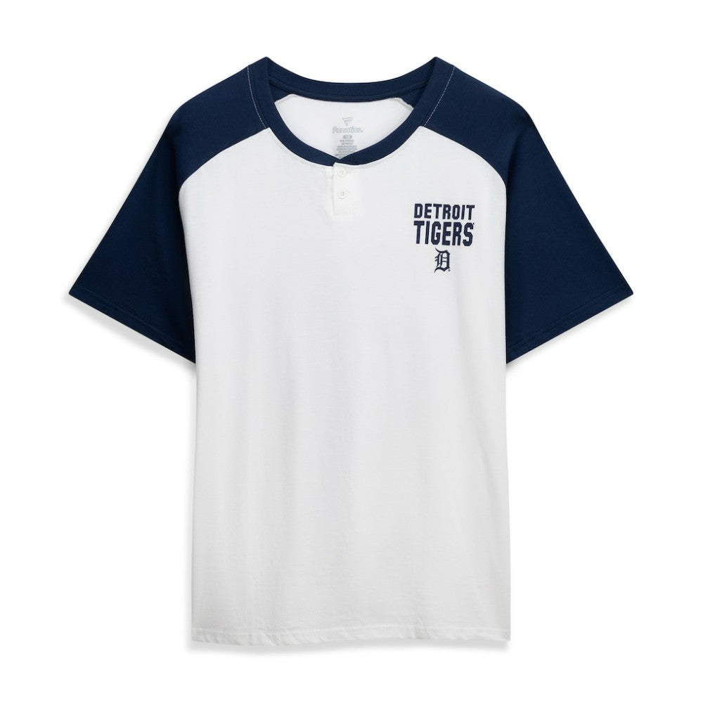 MLB Tarik Skubal Detroit Tigers Profile Women's Plus Size Name & Number Raglan Henley T-Shirt