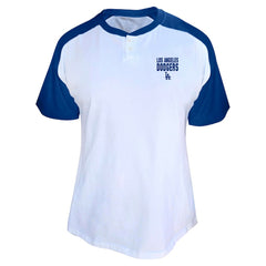 MLB Shohei Ohtani Los Angeles Dodgers Profile Women's Plus Size Name & Number Raglan Henley T-Shirt