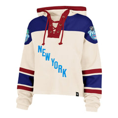 NHL Cream New York Rangers '47 Women's 2026 NHL Winter Classic Cropped Superior Lacer Hoodie