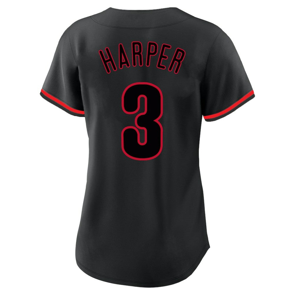 MLB Bryce Harper Philadelphia Phillies Profile Women's Plus Size Player Name & Number Fashion Jersey
