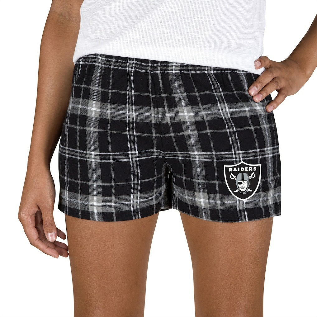 Concepts Sport Women's Ultimate Flannel Shorts - Las Vegas Raiders