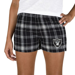 Concepts Sport Women's Ultimate Flannel Shorts - Las Vegas Raiders
