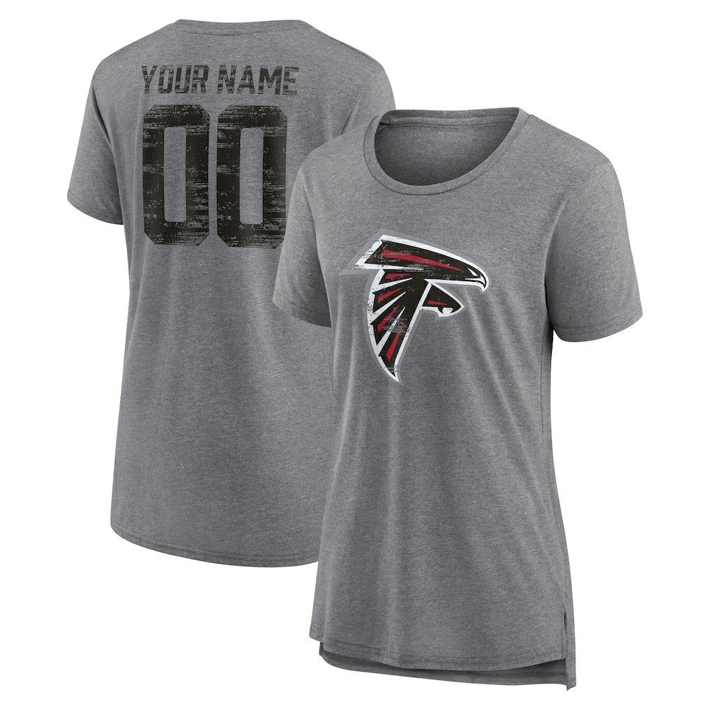 Women's Heritage Custom Name & Number Tri-Blend T-Shirt - Atlanta Falcons