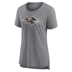 Women's Heritage Custom Name & Number Tri-Blend T-Shirt - Baltimore Ravens