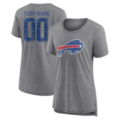 Women's Heritage Custom Name & Number Tri-Blend T-Shirt - Buffalo Bills