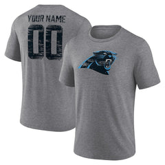 Heritage Custom Name & Number Tri-Blend T-Shirt - Carolina Panthers
