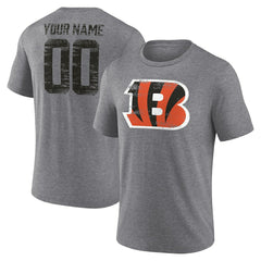 Heritage Custom Name & Number Tri-Blend T-Shirt - Cincinnati Bengals