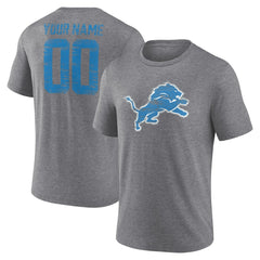 Heritage Custom Name & Number Tri-Blend T-Shirt - Detroit Lions