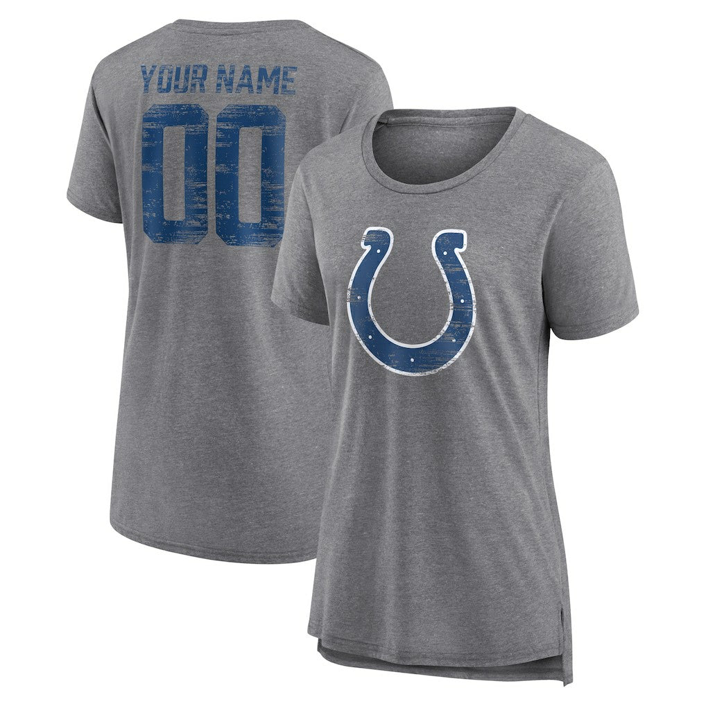 Women's Heritage Custom Name & Number Tri-Blend T-Shirt - Indianapolis Colts