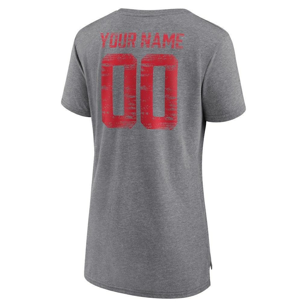 Women's Heritage Custom Name & Number Tri-Blend T-Shirt - Kansas City Chiefs