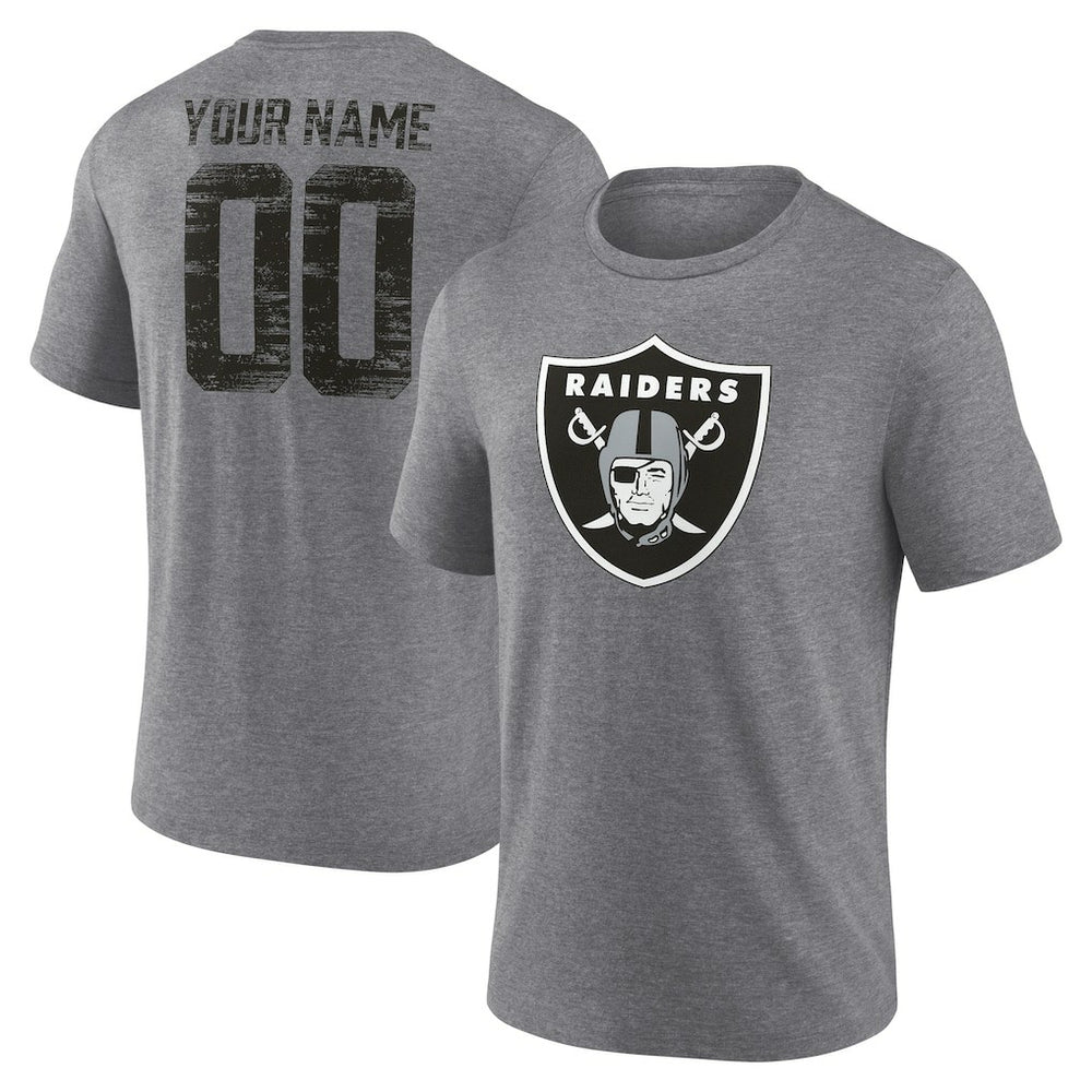 Heritage Custom Name & Number Tri-Blend T-Shirt - Las Vegas Raiders